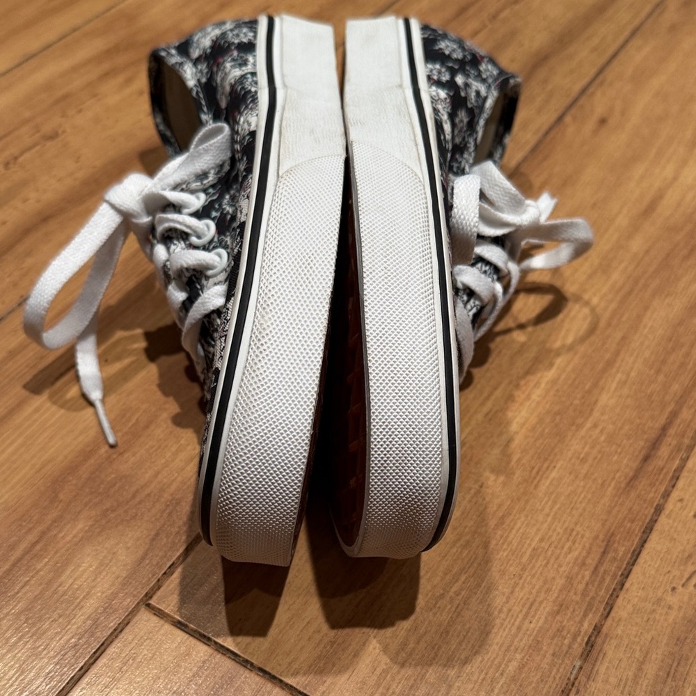 Vans Era Line Flash Skull and Flowers Black, White and Red Lace Up Sneakers - Picture 8 of 11